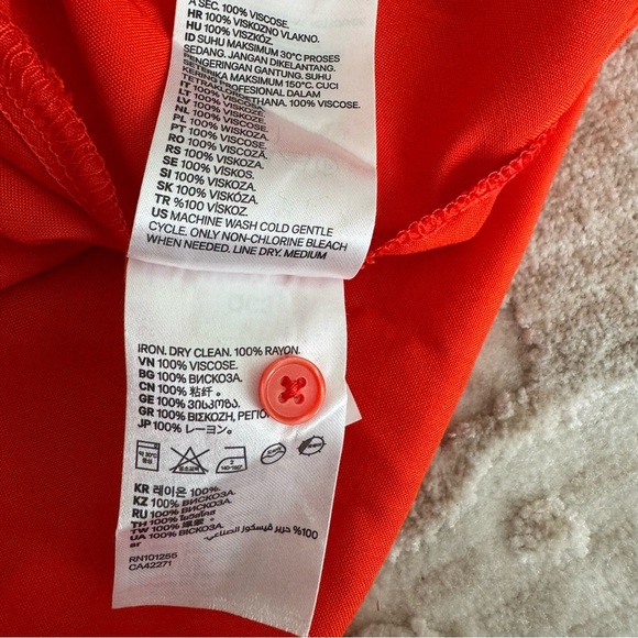 H&M Tunic Orange long Sleeves Shift Dress women’s plus size 14 - Picture 6 of 8